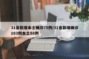 31省新增本土确诊75例/31省新增确诊103例本土88例
